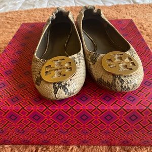 Tory Burch Reva Snakeskin Ballet Flats